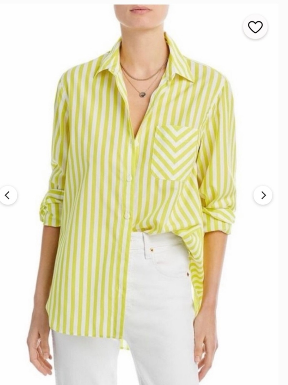 Rag and Bone Maxine Button Down Yellow and White Striped Shirt Size